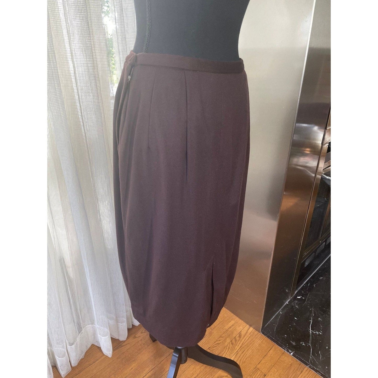 Vintage 1950s skirt, 100% wool, chocolate brown, Toni Lynn of Edmonton