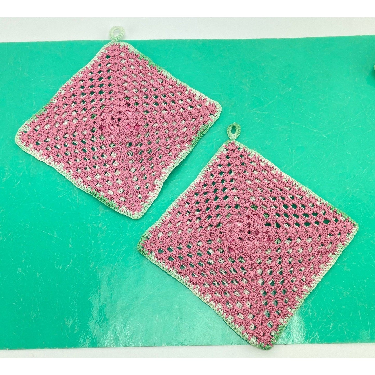 Vintage 60s crochet potholders