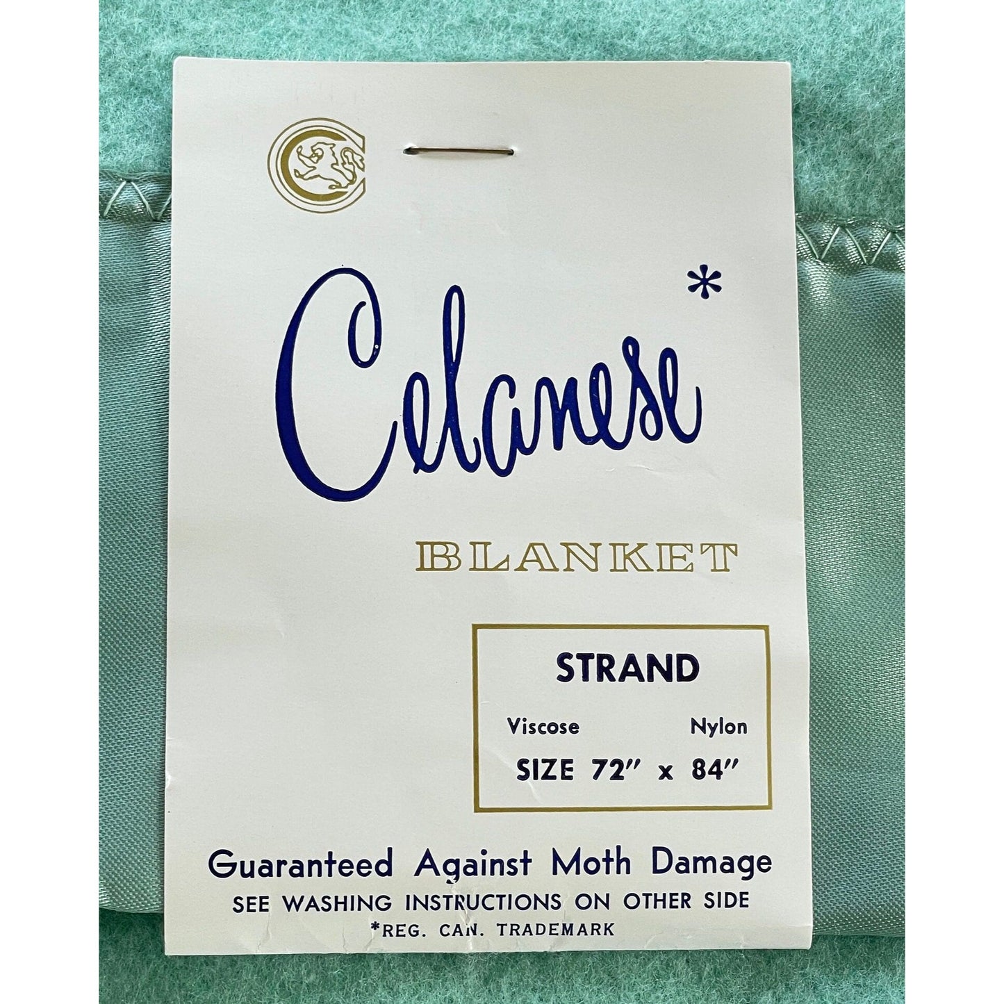 Vintage 1950s blanket, Celanese, twin size bed