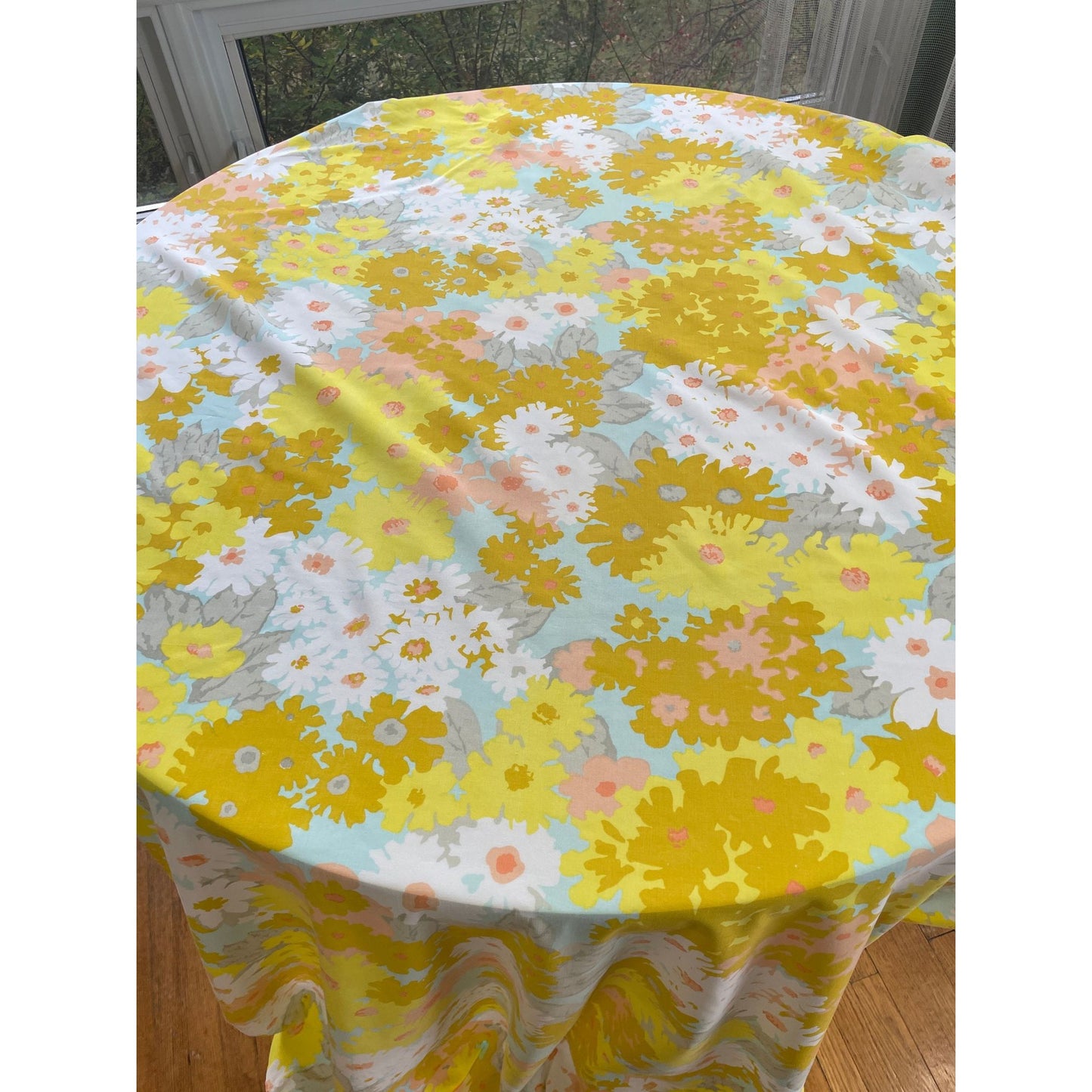 Vintage 70s fitted sheet, twin size bed, Fruit of the Loom