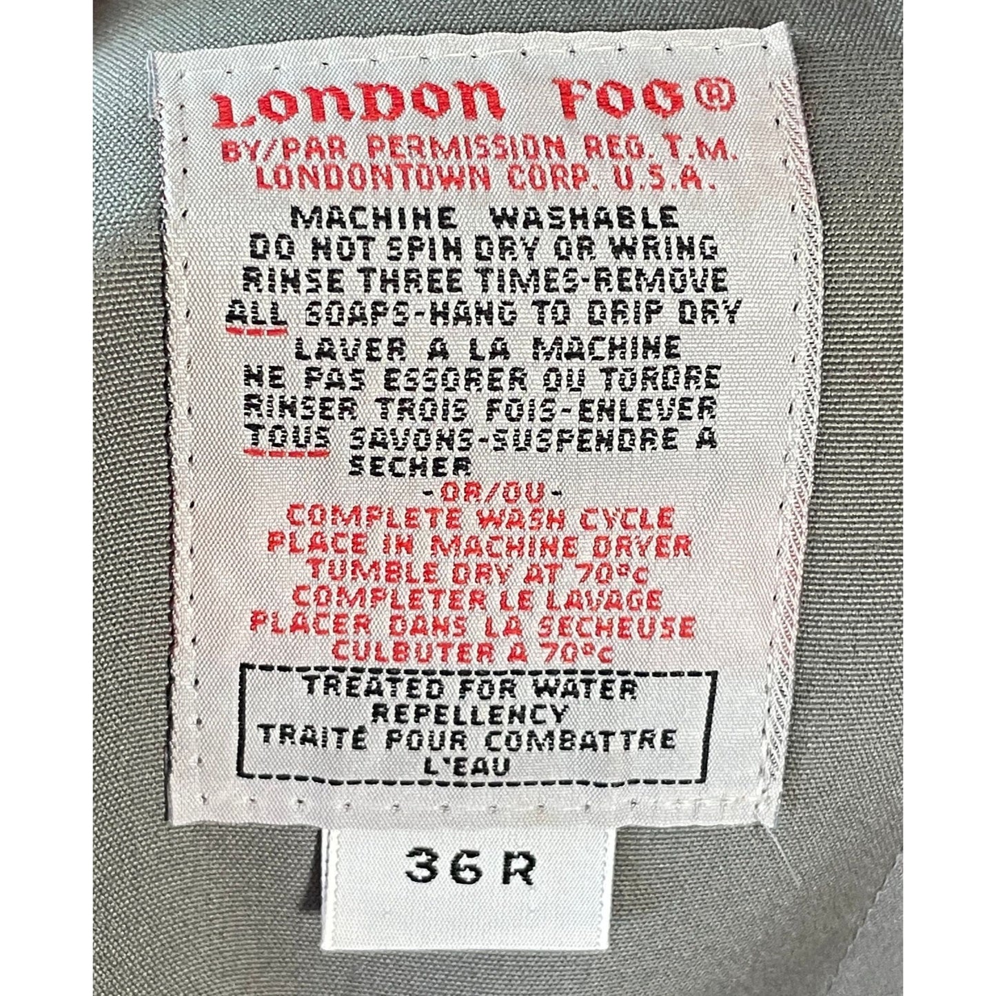 Vintage 90s wool lined trench coat, grey, London Fog