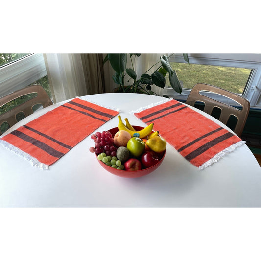 Vintage 80s placemats, 2 places setting
