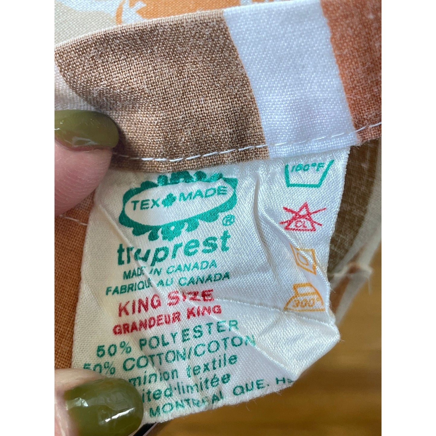 Vintage 70s King size flat sheet, TruPrest