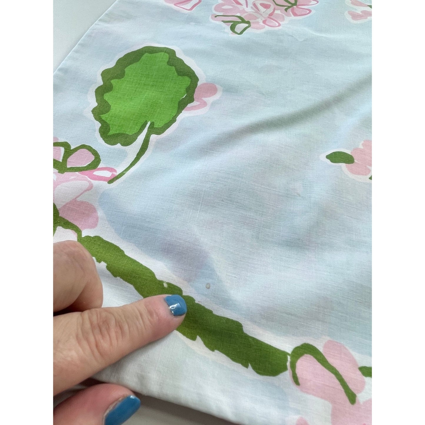 Vintage 70s pillowcase, pink floral with greenery, Springmaid Bill Blass