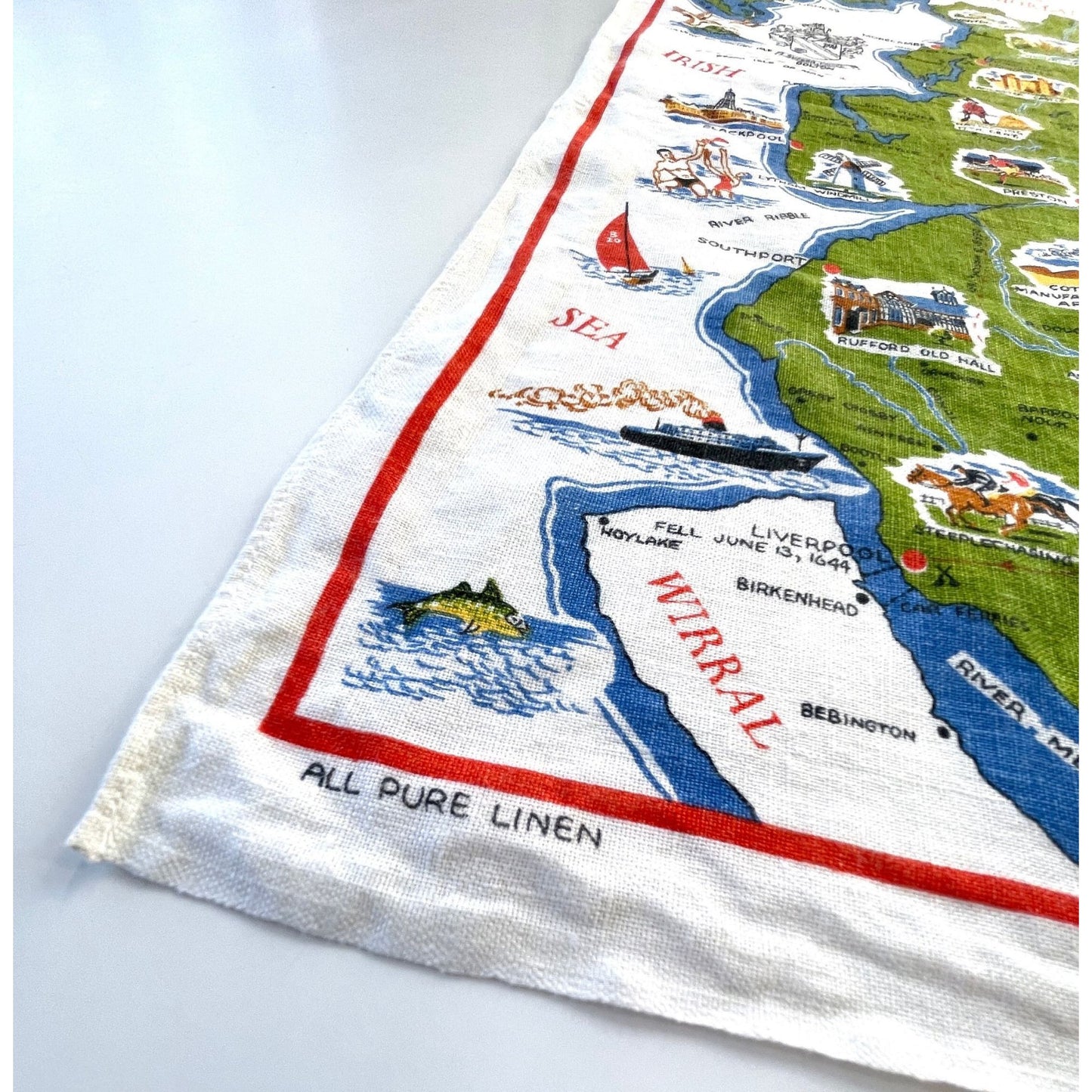 Vintage Lancashire tea towel, Ulster