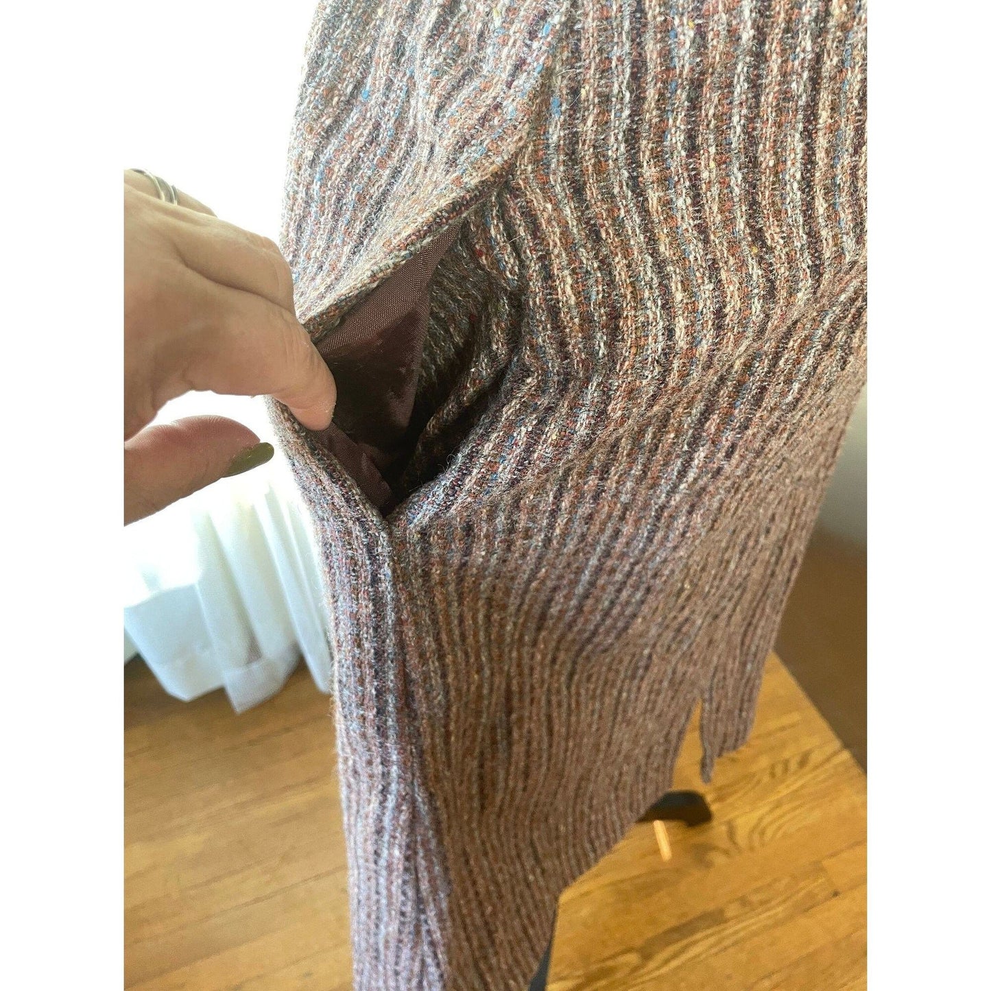 Vintage 80s skirt, wool blend tweed, Marjorie Hamilton