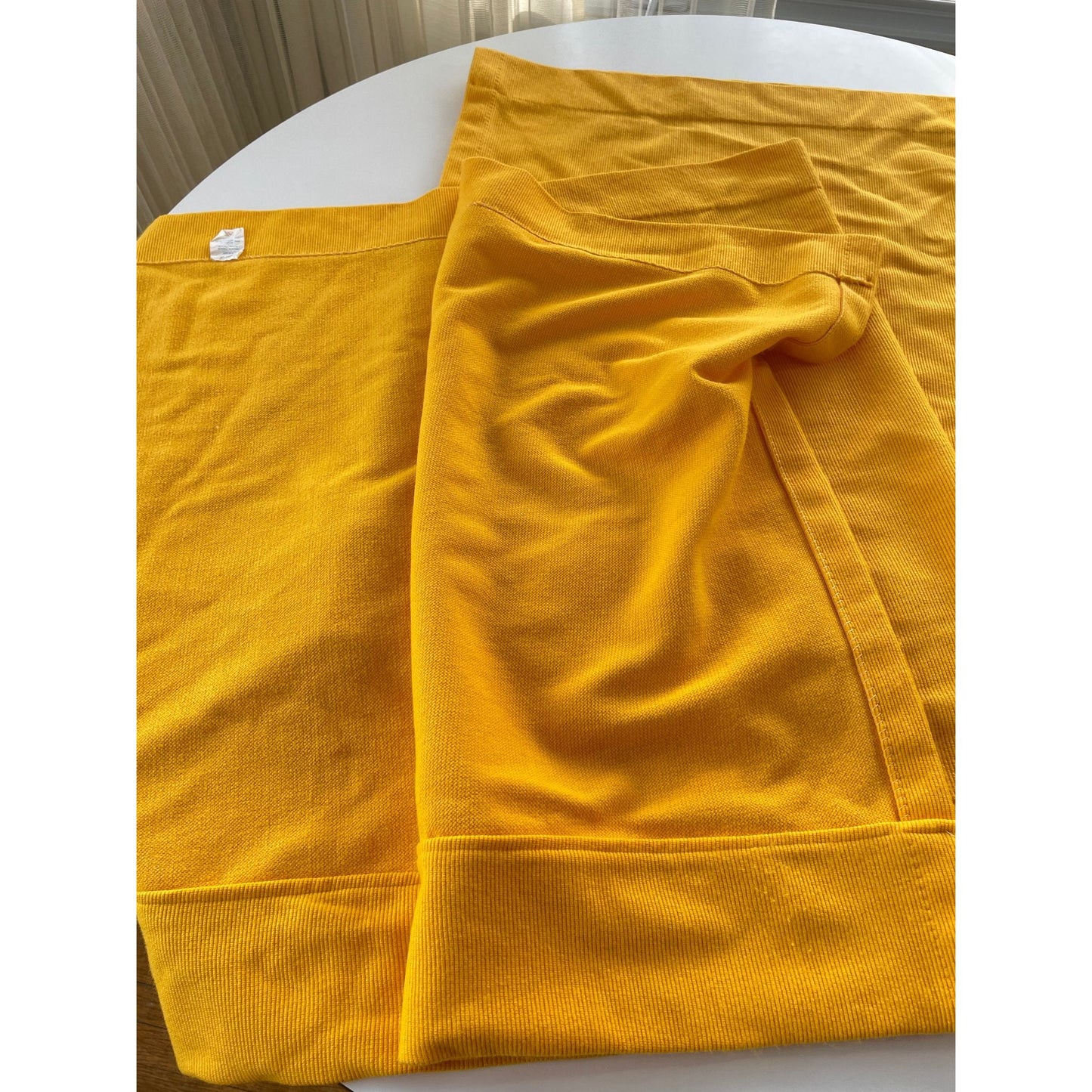 Vintage 70s curtain, yellow thick panel, Sears