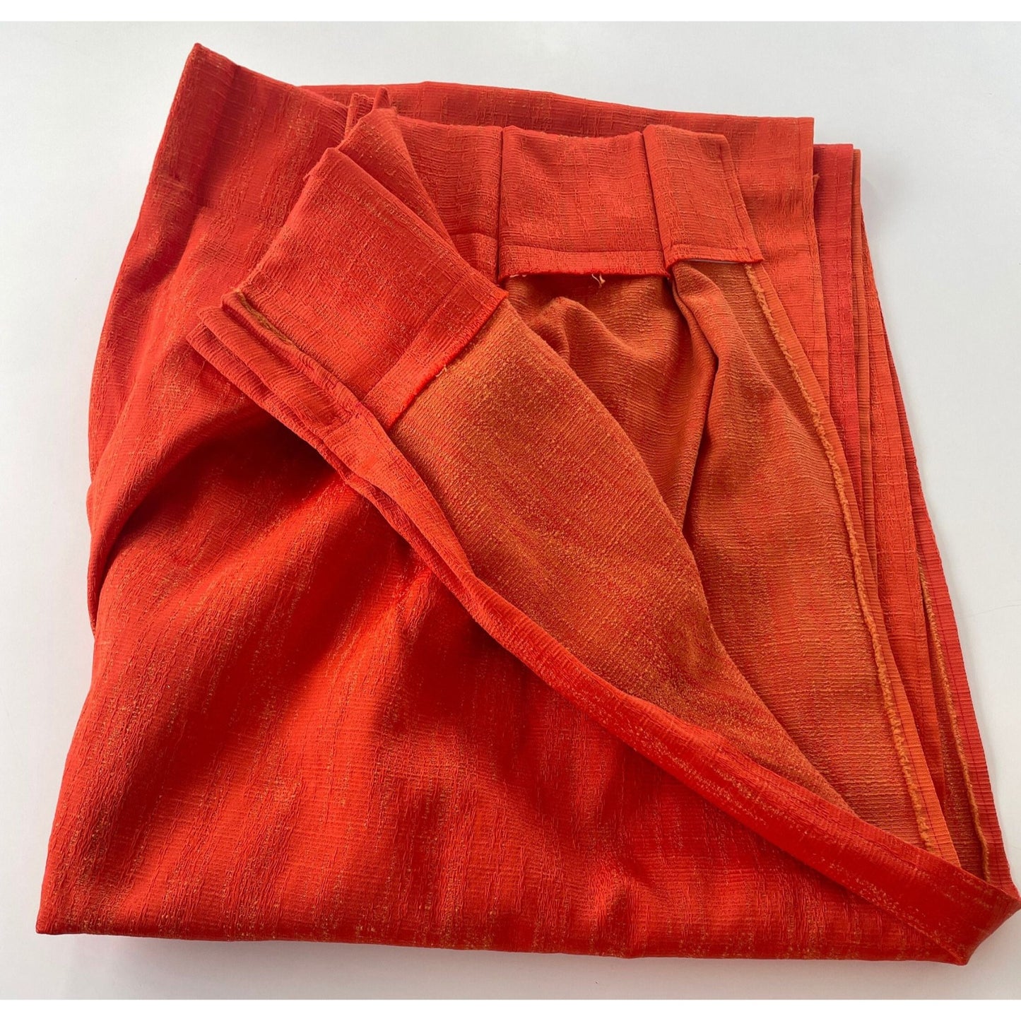 Vintage 60s orange pleated drape