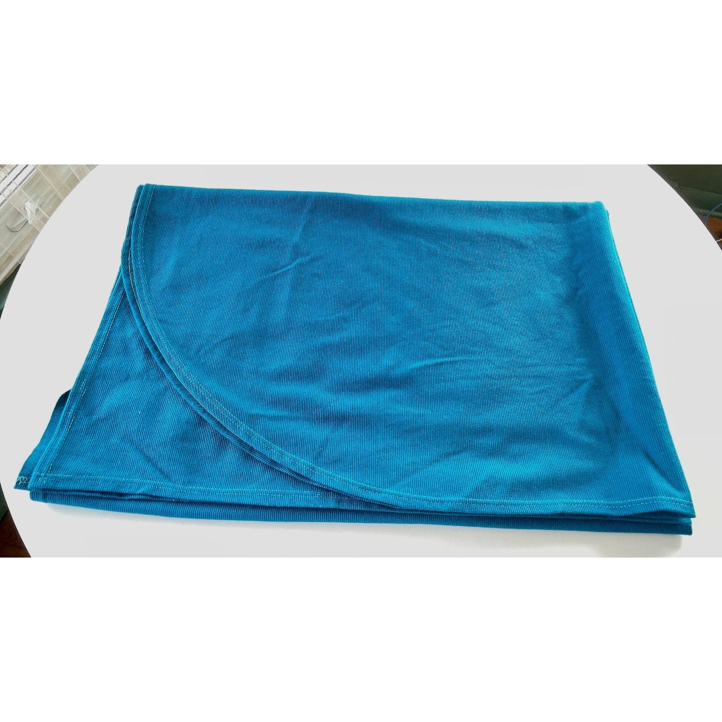 Vintage 70s bedspread, peacock blue bed cover, twin size