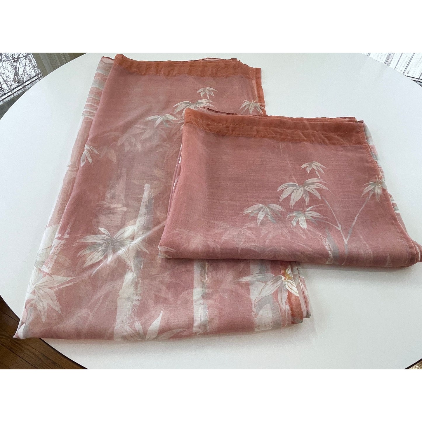 Vintage 80s curtain, bamboo pattern