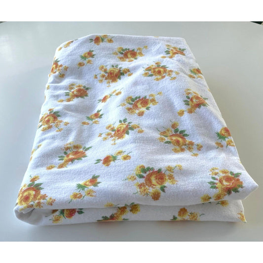 Vintage 70s flannel fitted sheet, twin size bed
