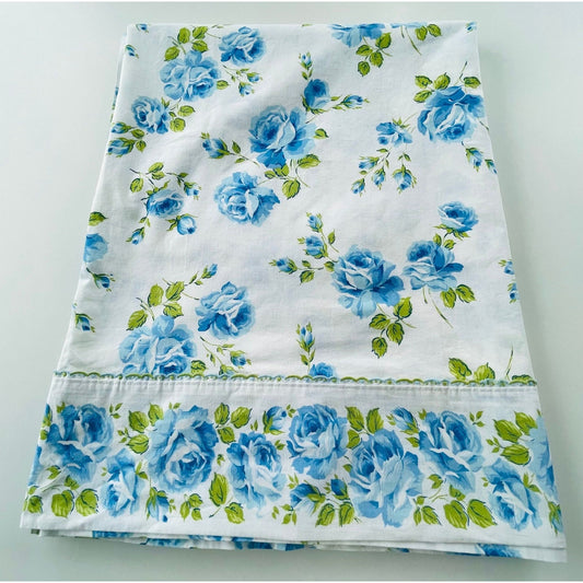 Vintage 70s flat sheet, twin size bed, Wabasso