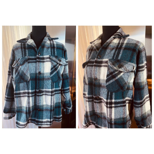 Vintage 1960s Canadian lumber Jack wool plaid shirt, Bell Shirt