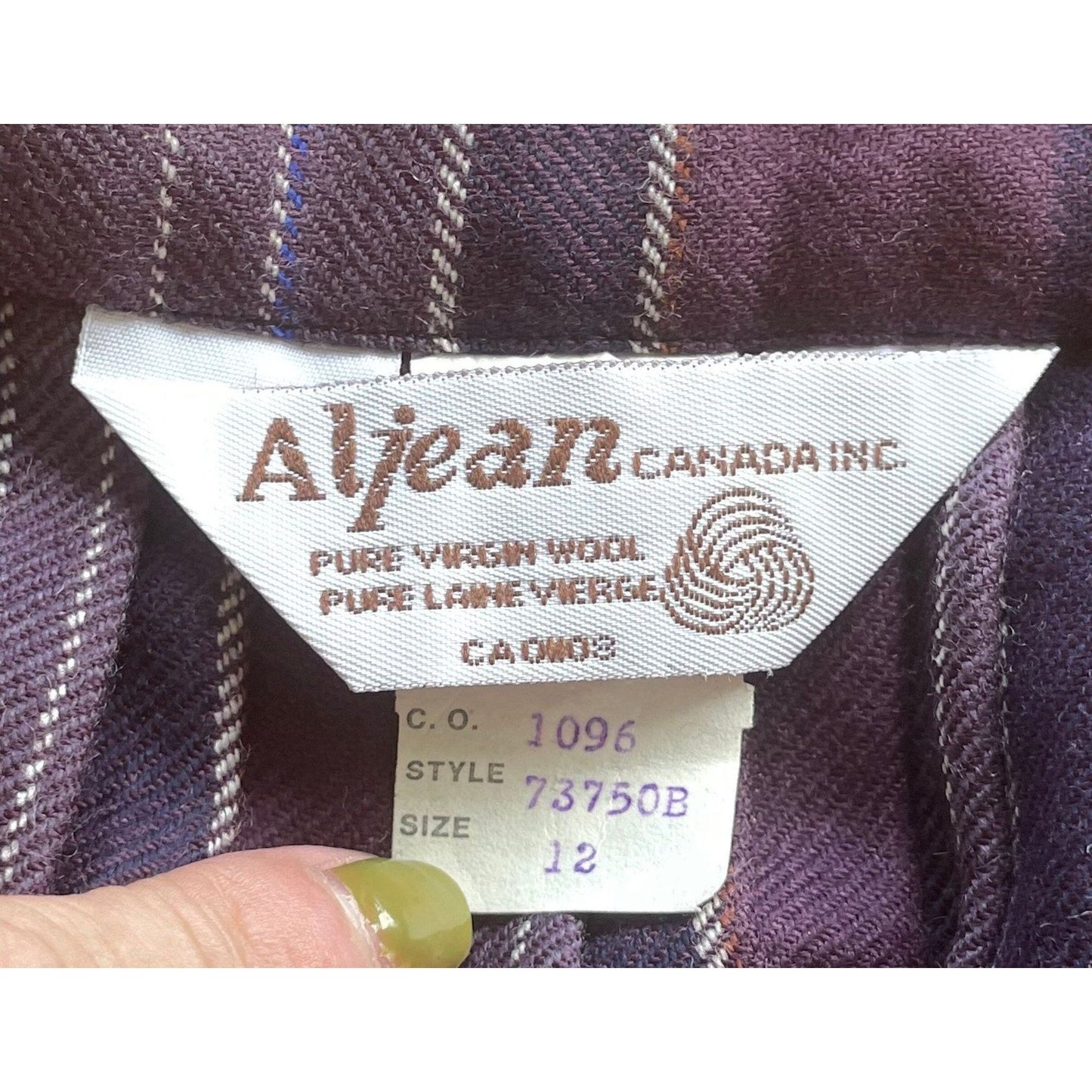 Vintage 80s pleated skirt, purple plaid new with original tag, 100% wool