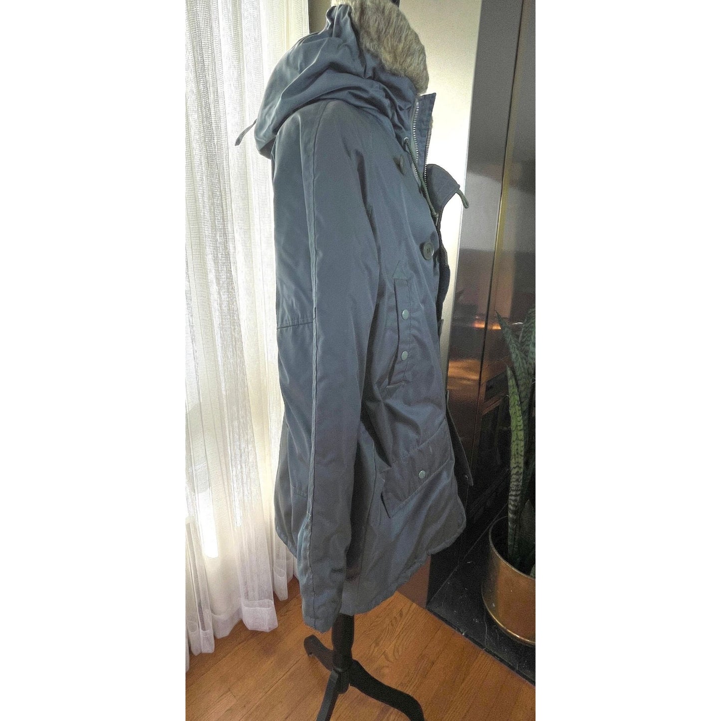 Vintage 70s parka, grey hooded winter jacket, Sears Men's