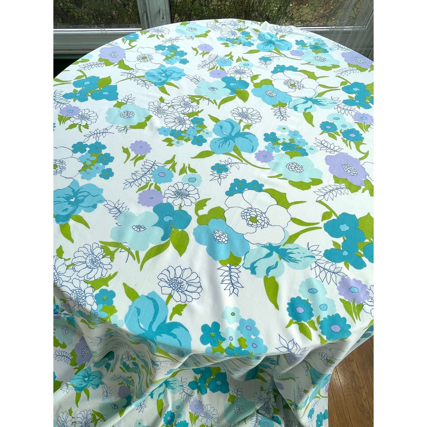 Vintage 70s flat sheet, queen / double size bed, TruPrest