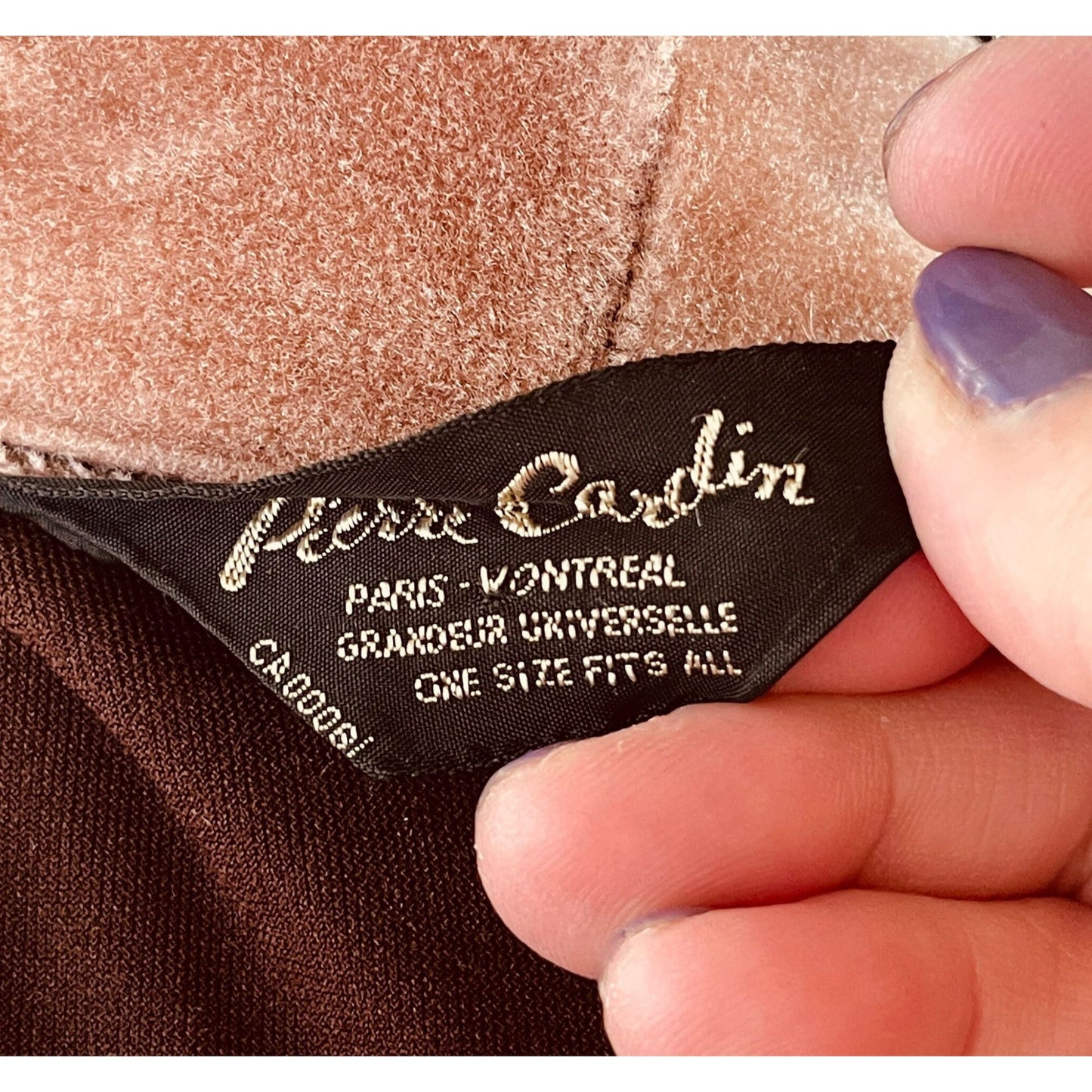 Vintage 1970s bathrobe, chocolate brown velvet, Pierre Cardin