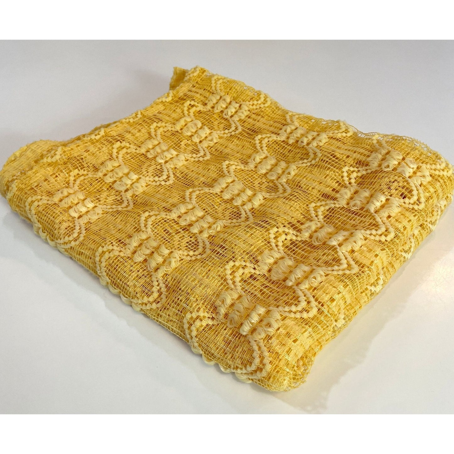 Vintage 70s yellow short mesh panel