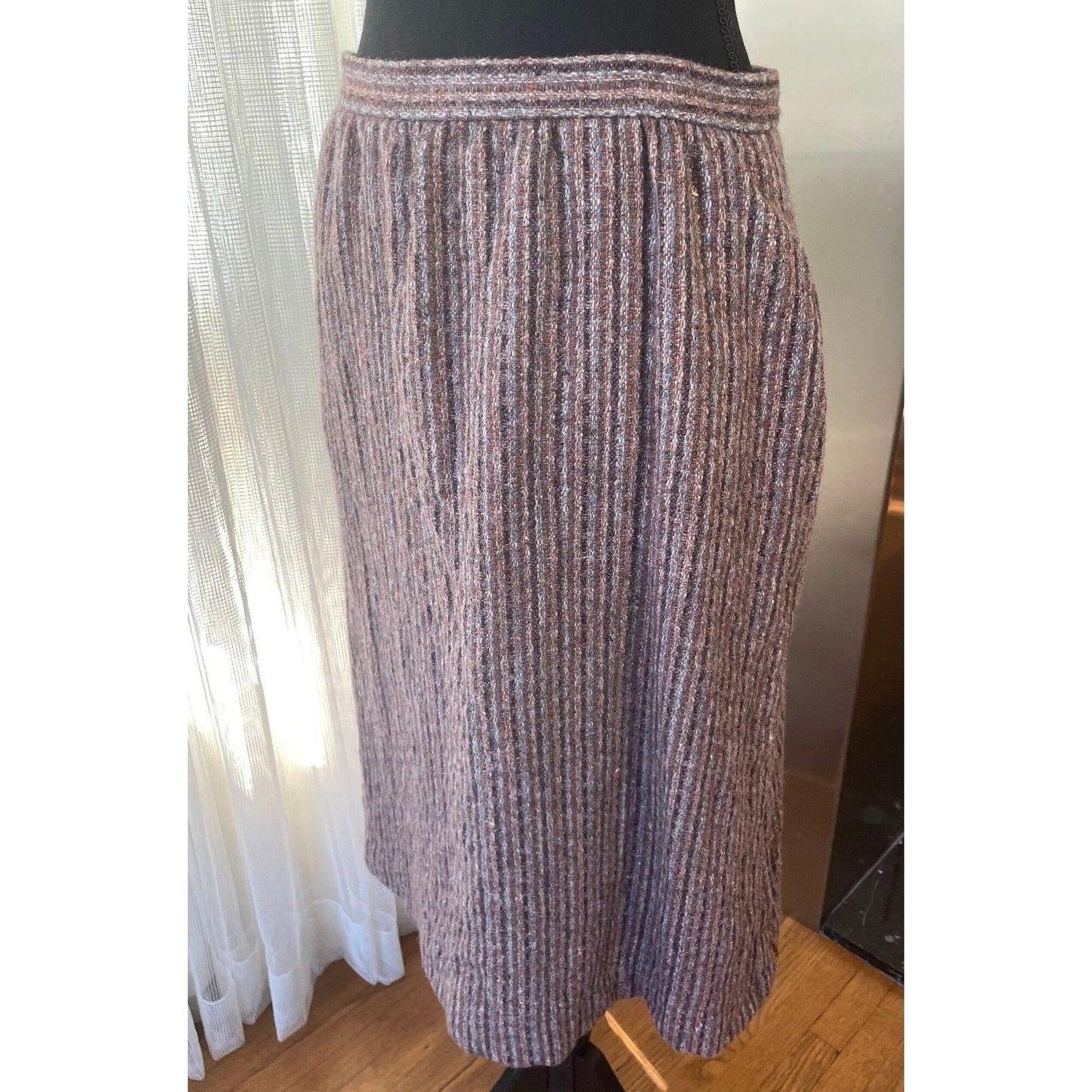 Vintage 80s skirt, wool blend tweed, Marjorie Hamilton