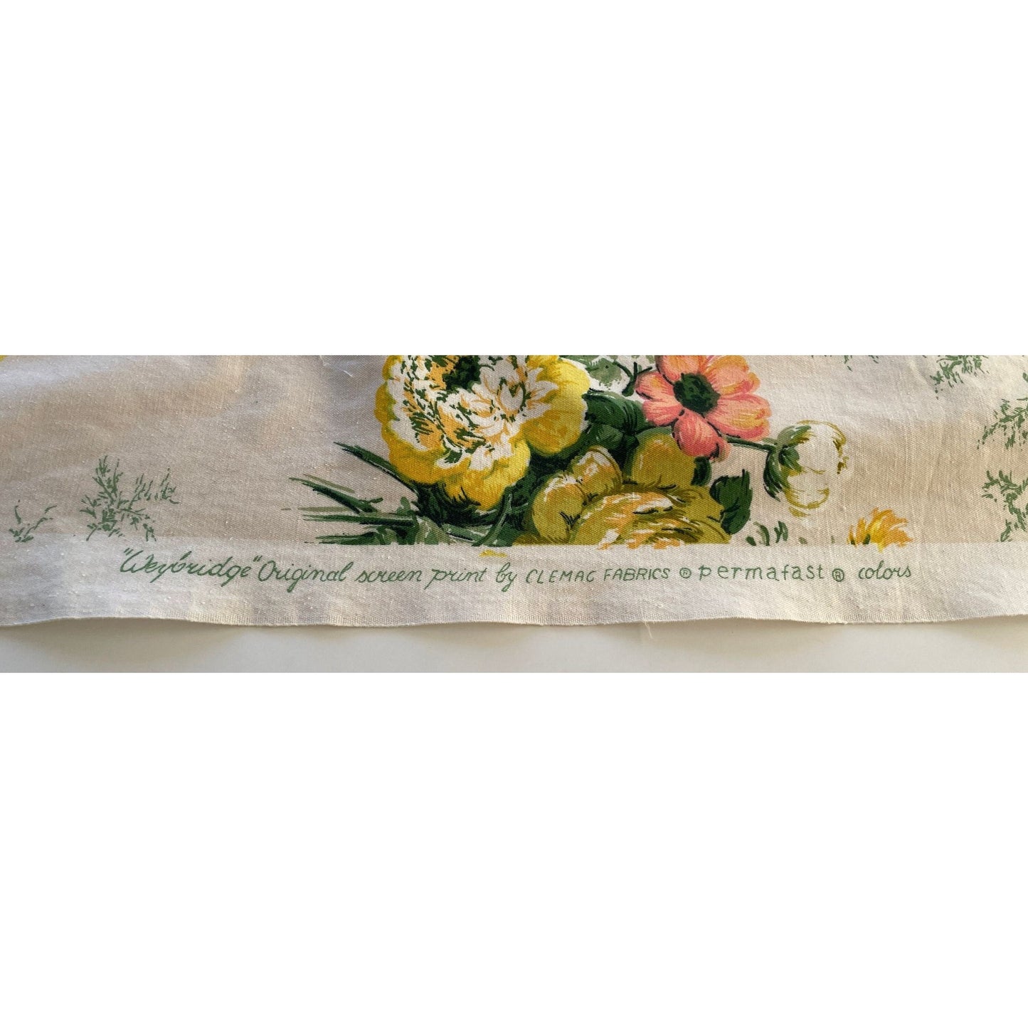 Vintage 60s yellow bouquets curtain, single panel