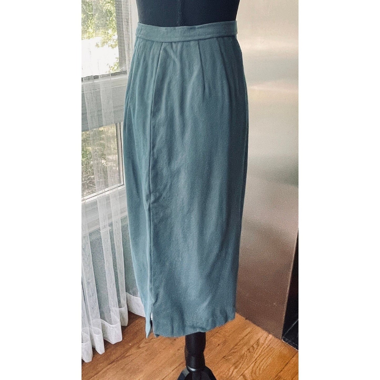 Vintage 1950s skirt, 100% wool, blue/grey