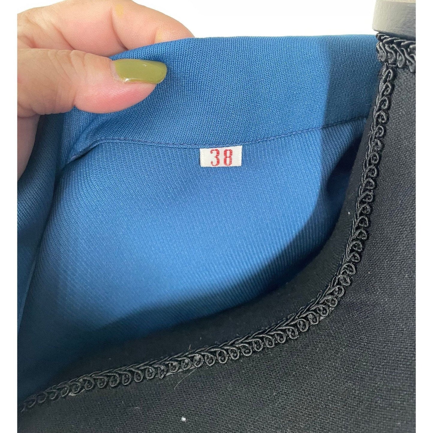 Vintage 80s blue blazer, denim blue polyester, Day's