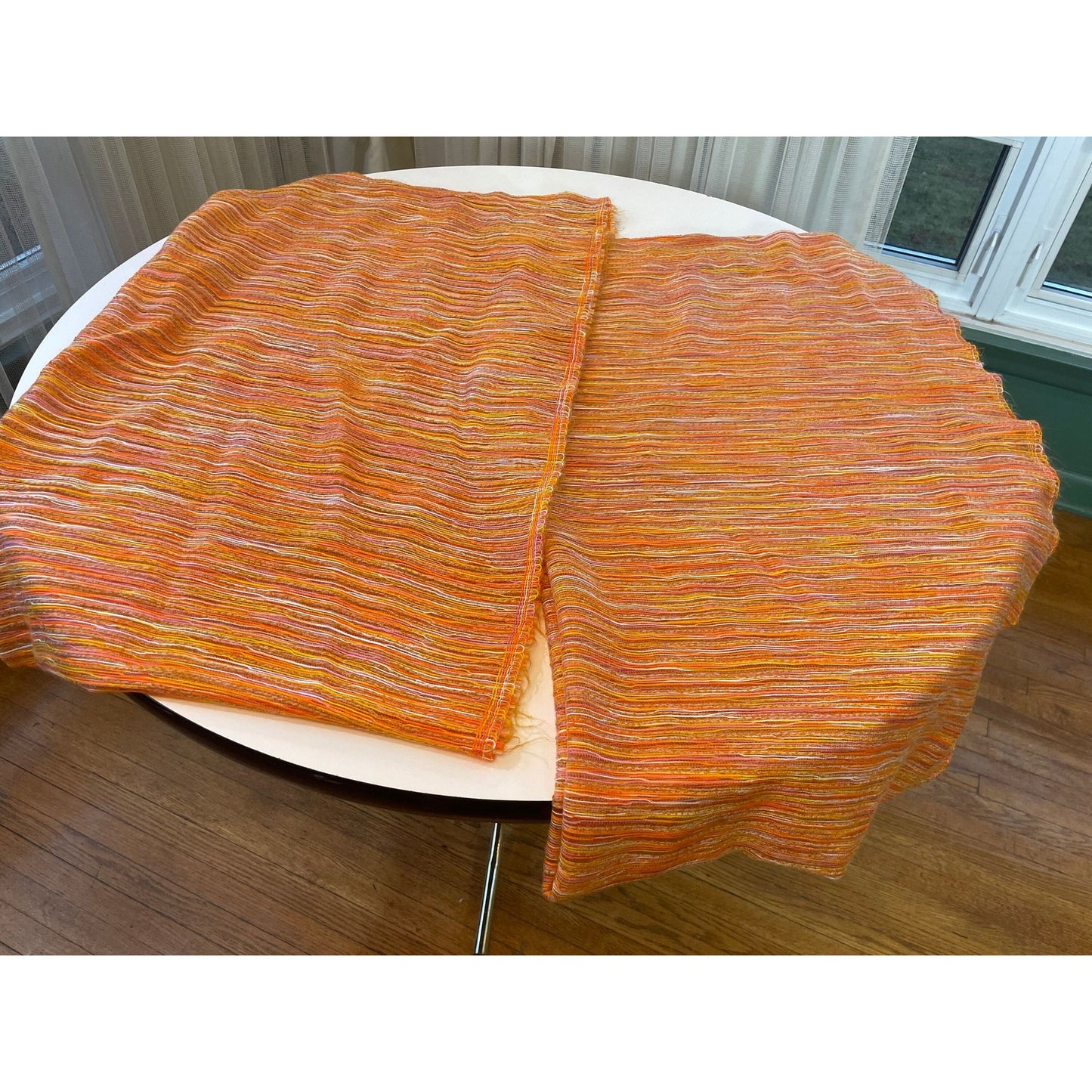 Vintage 70s orange woven mesh panel