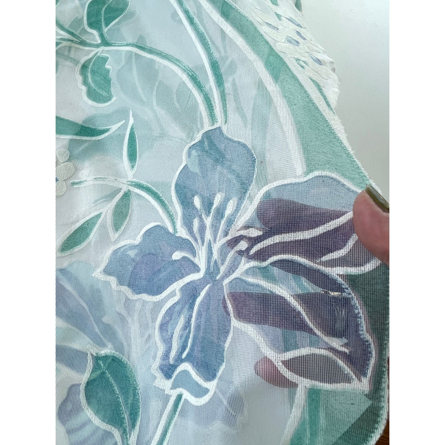 Vintage 80s shower curtain, mint green