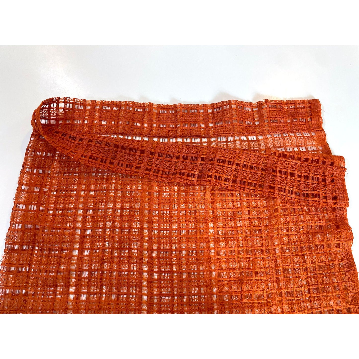 Vintage 70s orange woven curtain panel