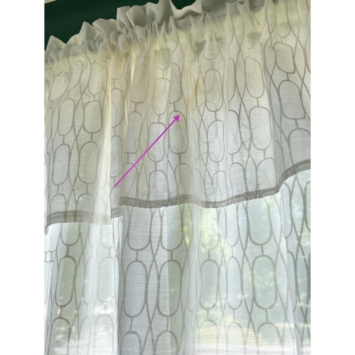 Vintage 70s oversized curtain, purple, lavender, white groovy pattern