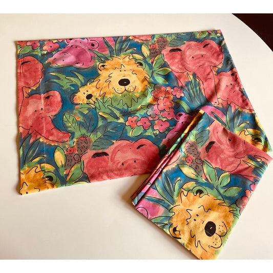 Vintage 90s pillowcases set, Wild Things by Sue Hall 1992