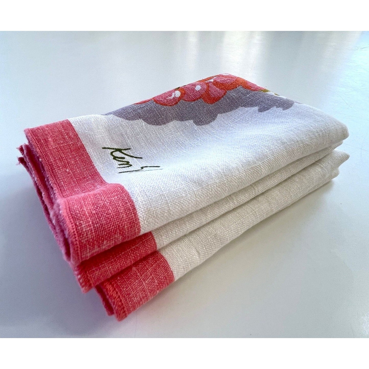 Vintage linen napkins, set of 4, designed by Ken Scott