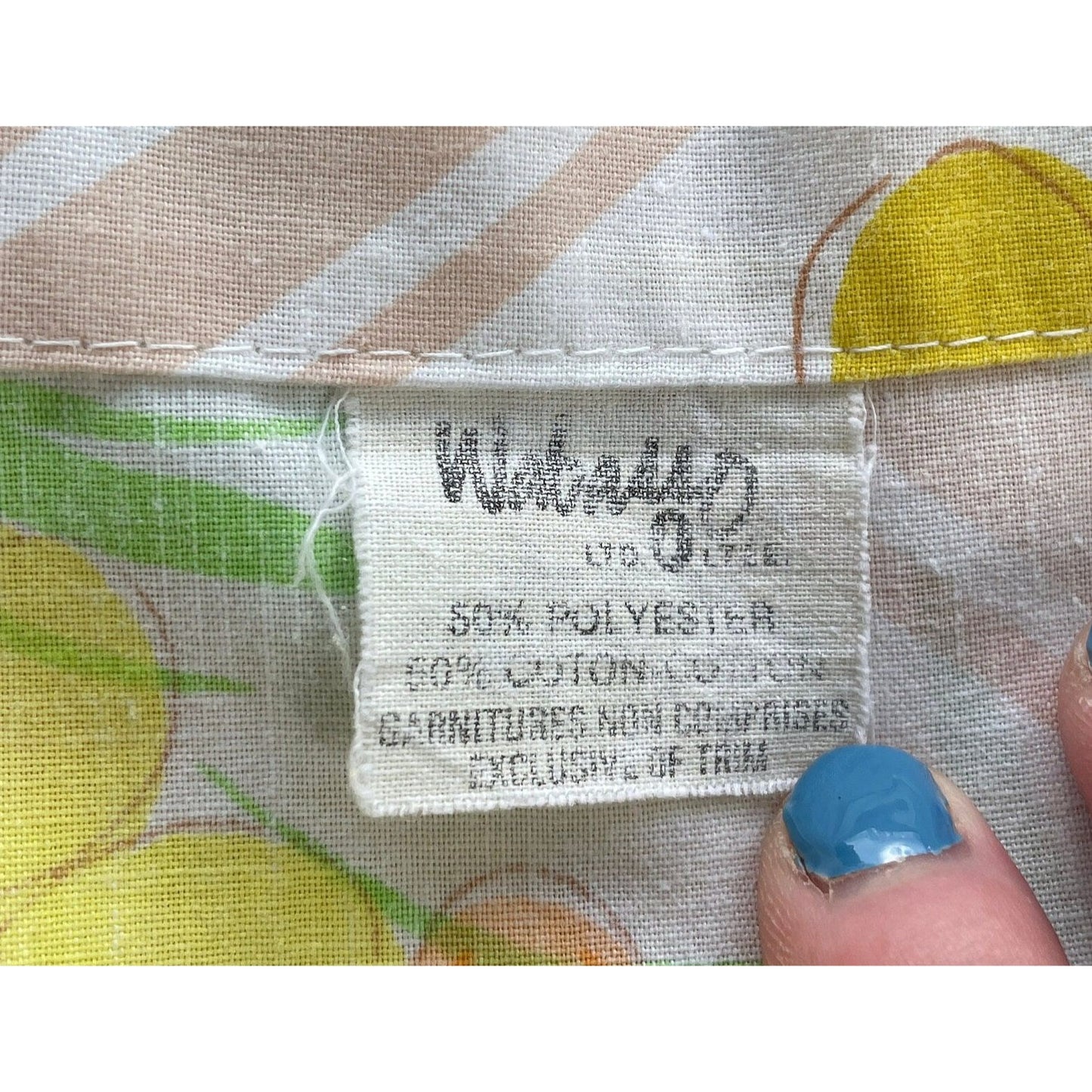 Vintage 70s flat sheet, full/double size, Wabasso