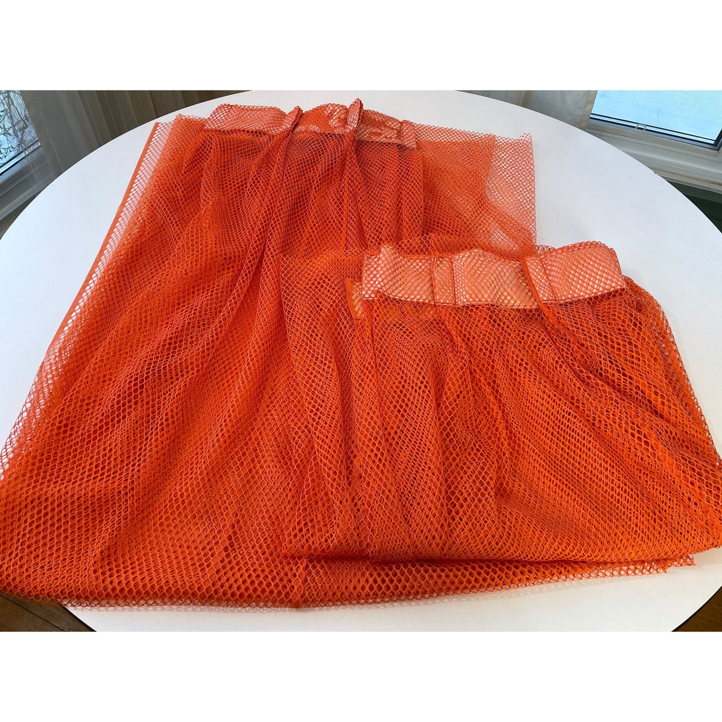 Vintage 70s orange mesh curtain