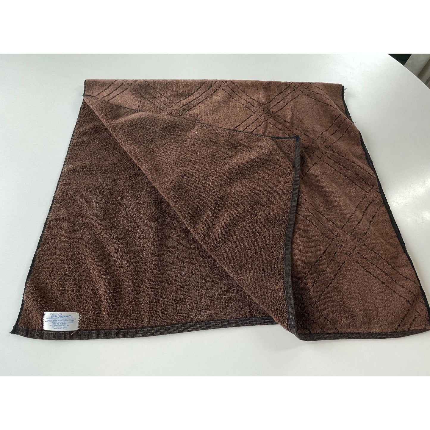 Vintage 80s bath towel and hand towel set, chocolate brown, Lady Pepperell