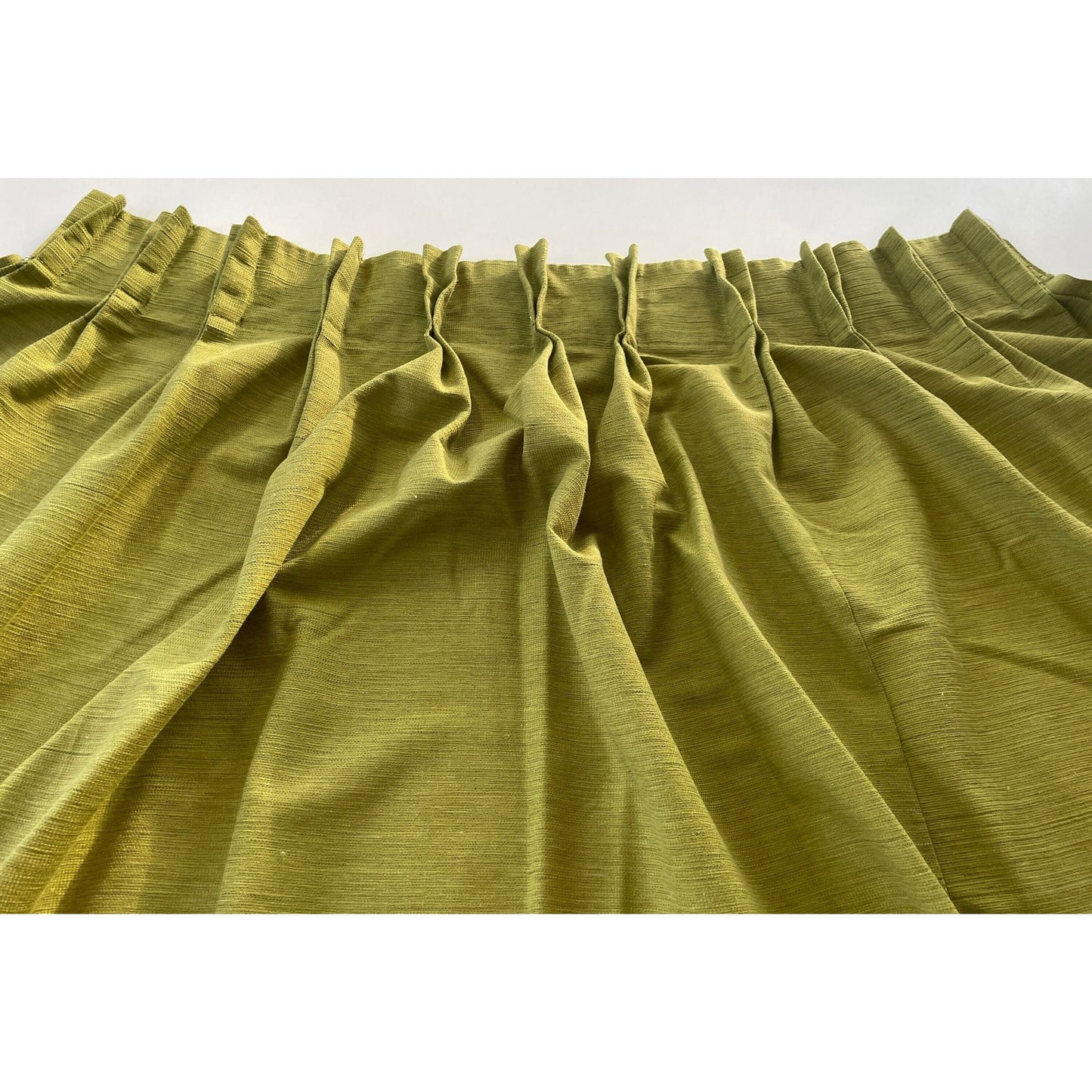 Vintage 70s green pleated curtain
