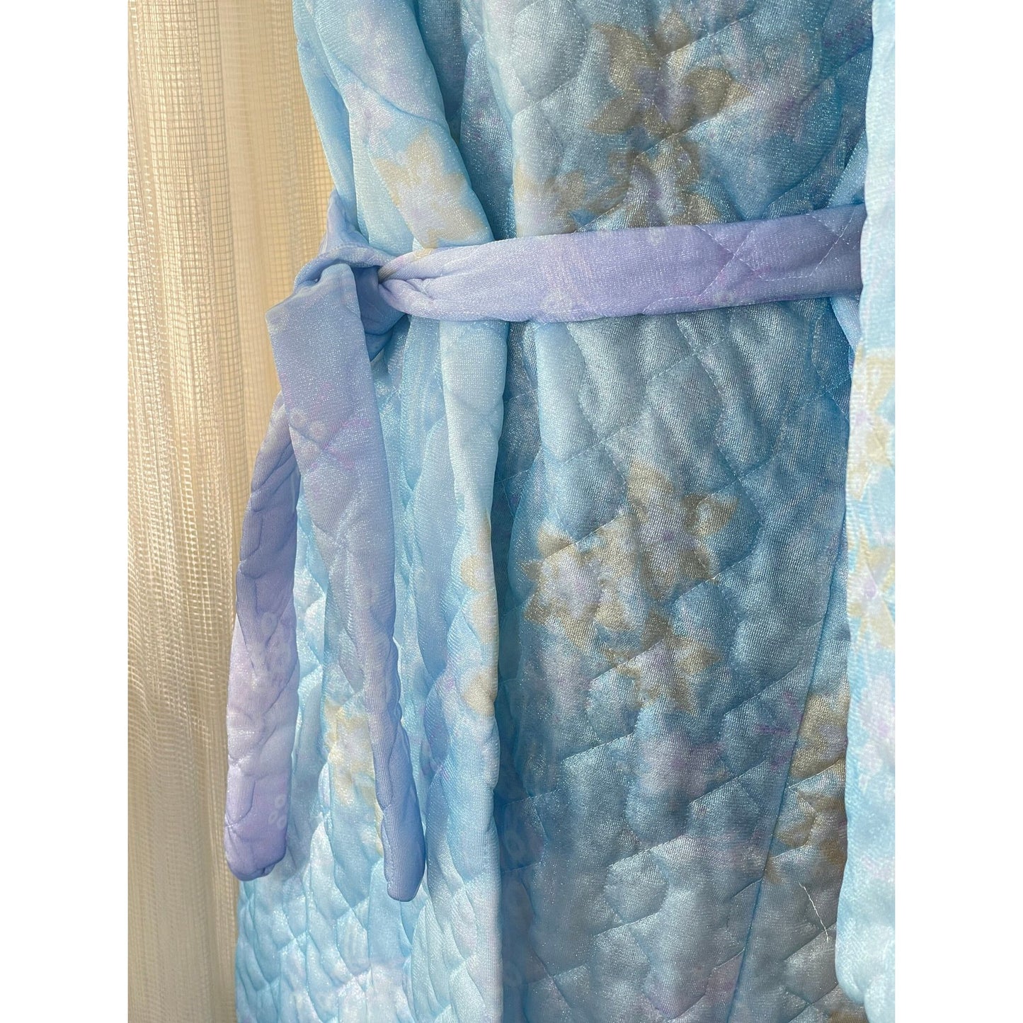 Vintage 70s robe, quilted house coat, Hamilton Lingerie