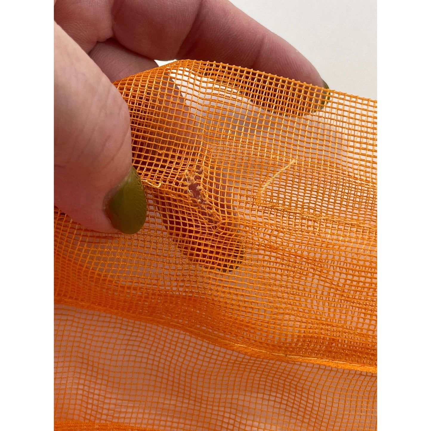 Vintage 70s orange mesh curtain