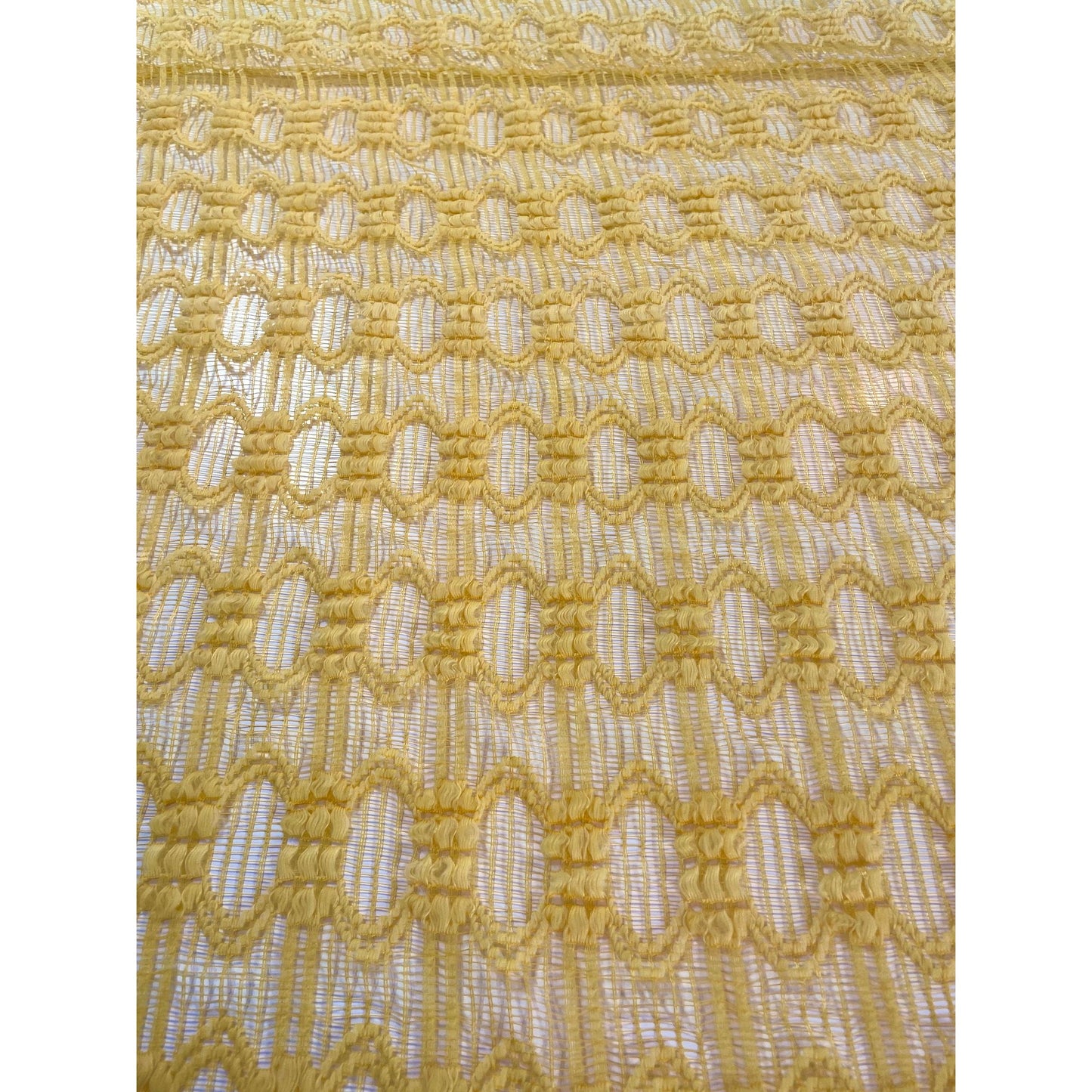 Vintage 70s yellow short mesh panel