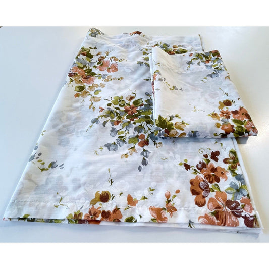 Vintage 60s valance, brown floral