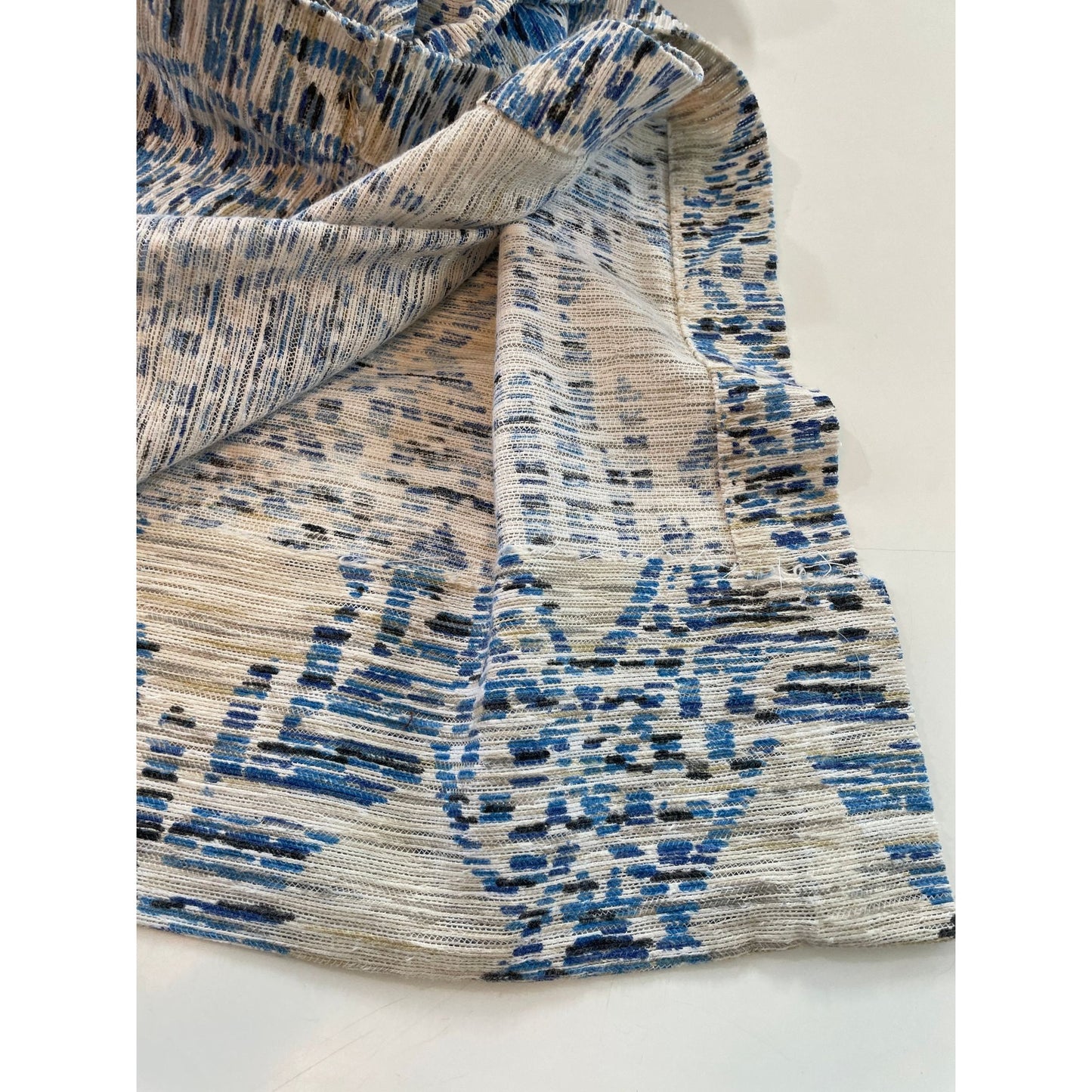 Vintage 70s blue pleated curtains