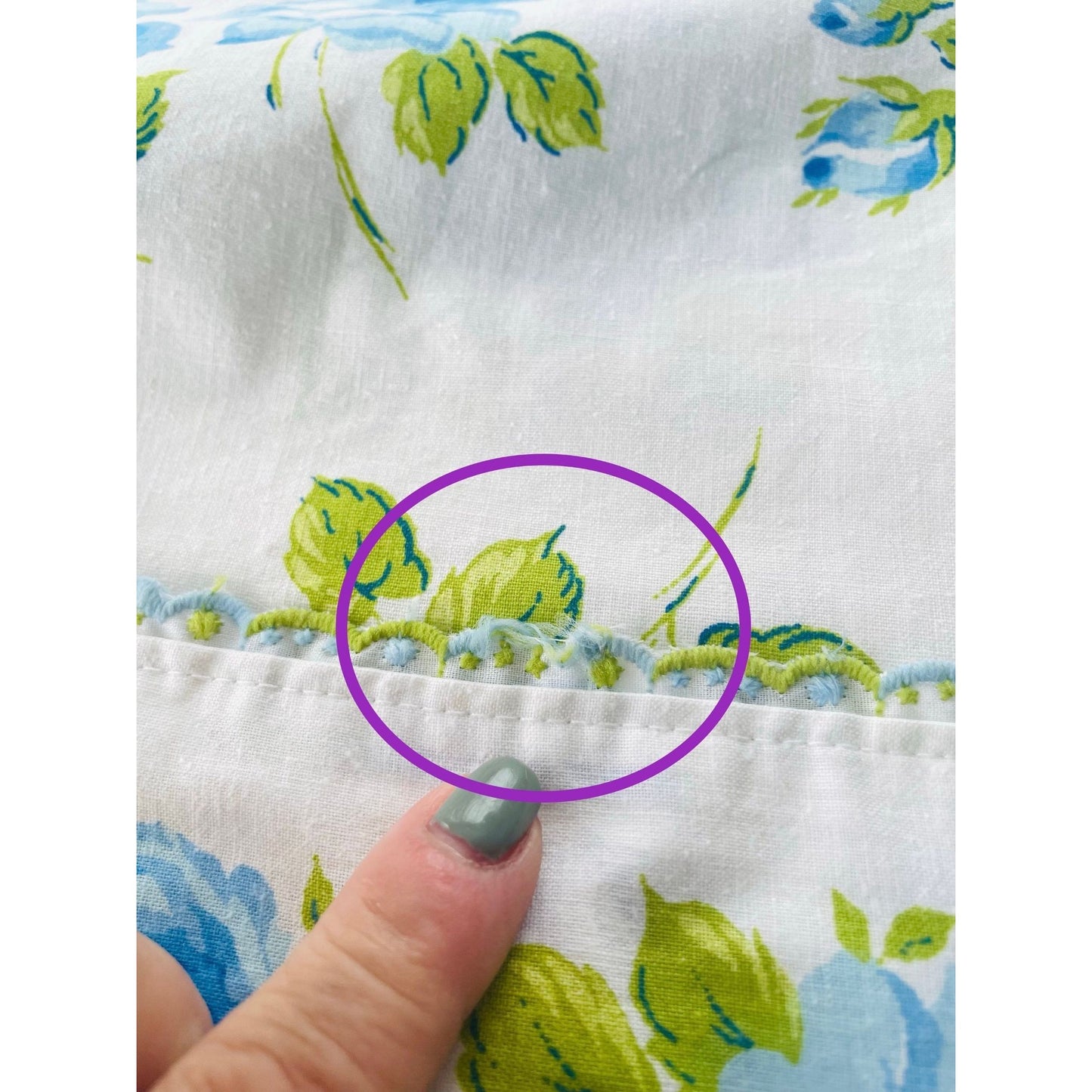Vintage 70s flat sheet, twin size bed, Wabasso