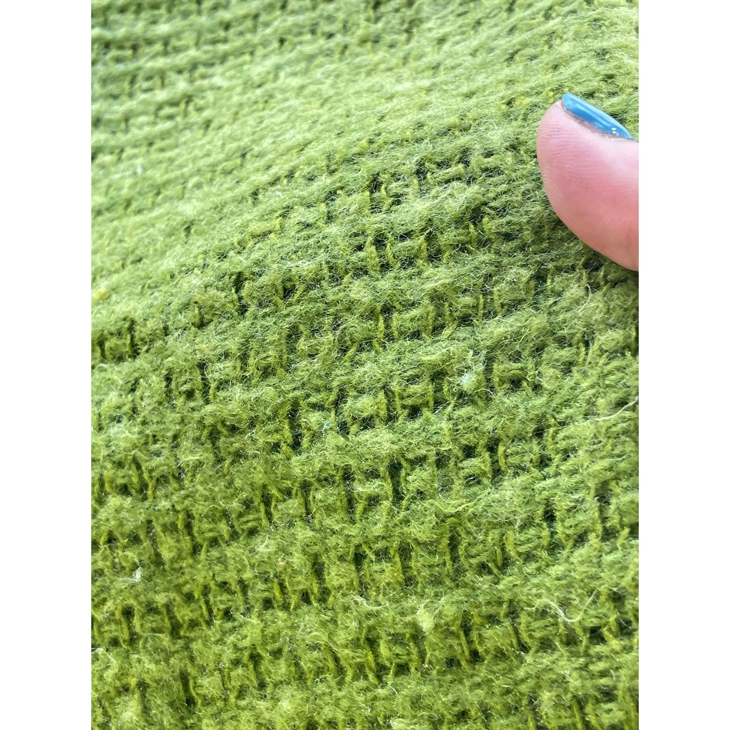 Vintage 80s weave green blanket, double / full size blanket