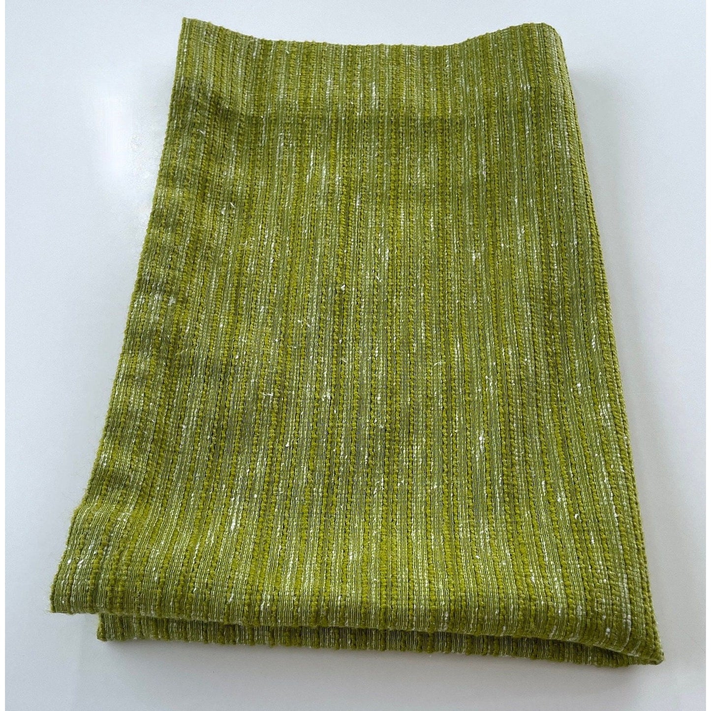 Vintage 70s net avocado green curtain