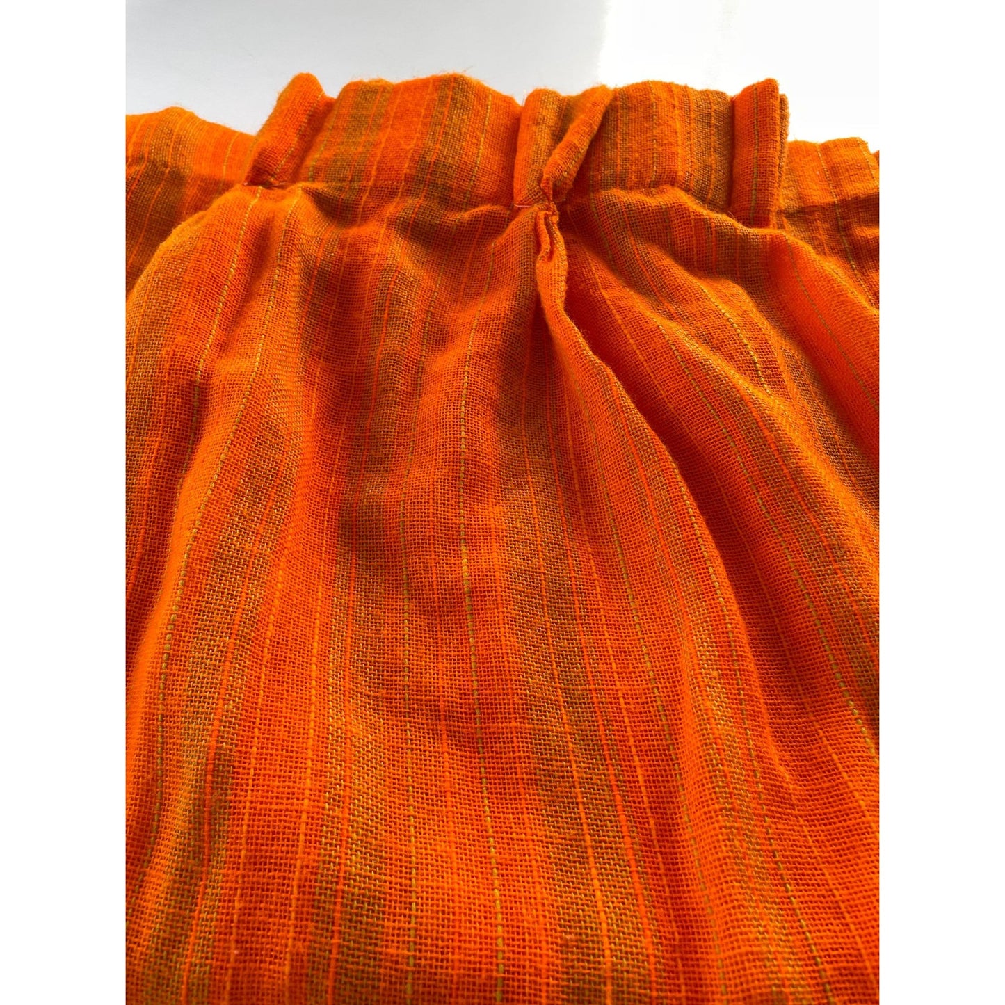 Vintage 70s pleated orange curtain