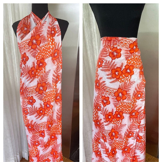 Vintage 80s beach coverup, wrap dress skirt, Hilo Hatties Hawaii