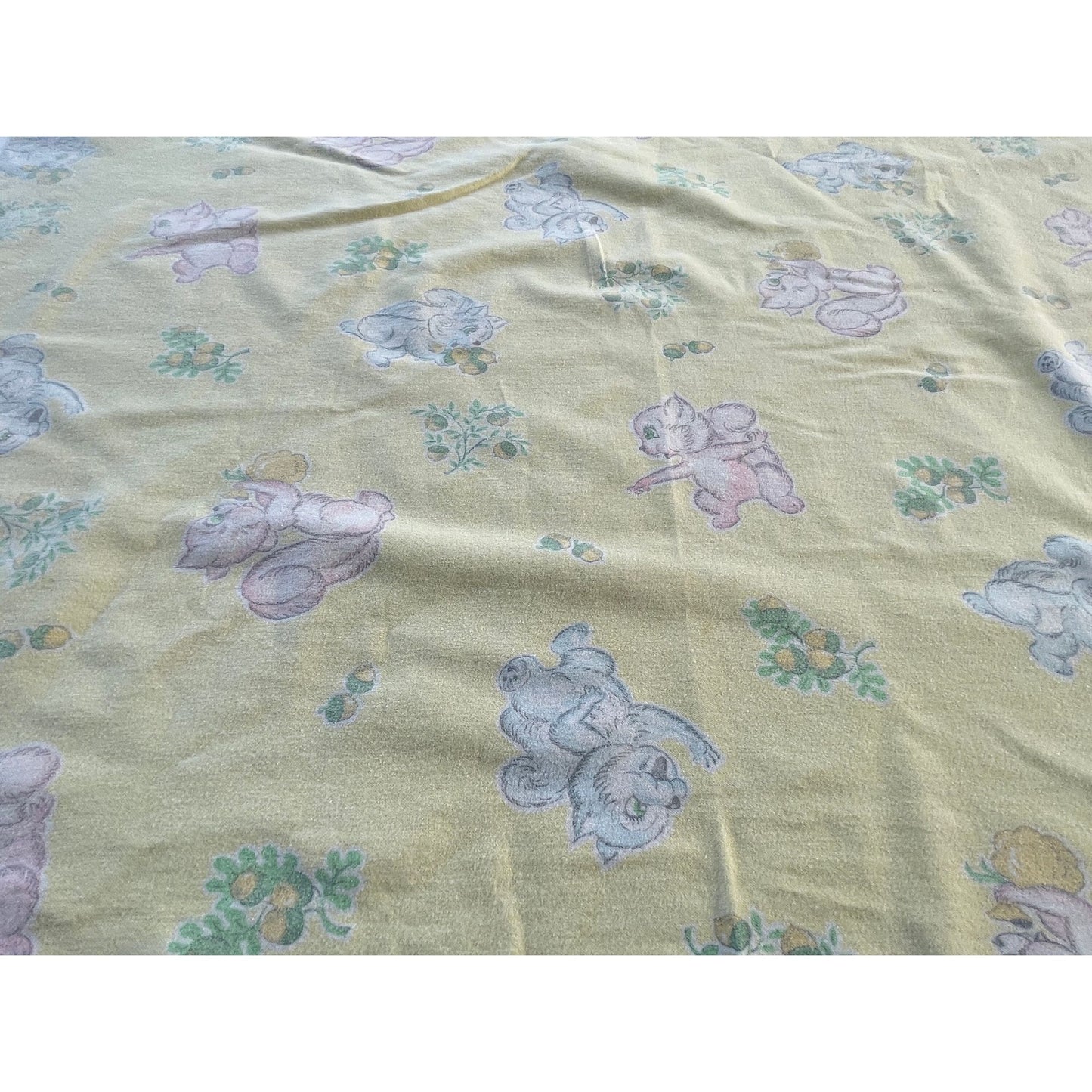 Vintage 70s flannel baby blanket