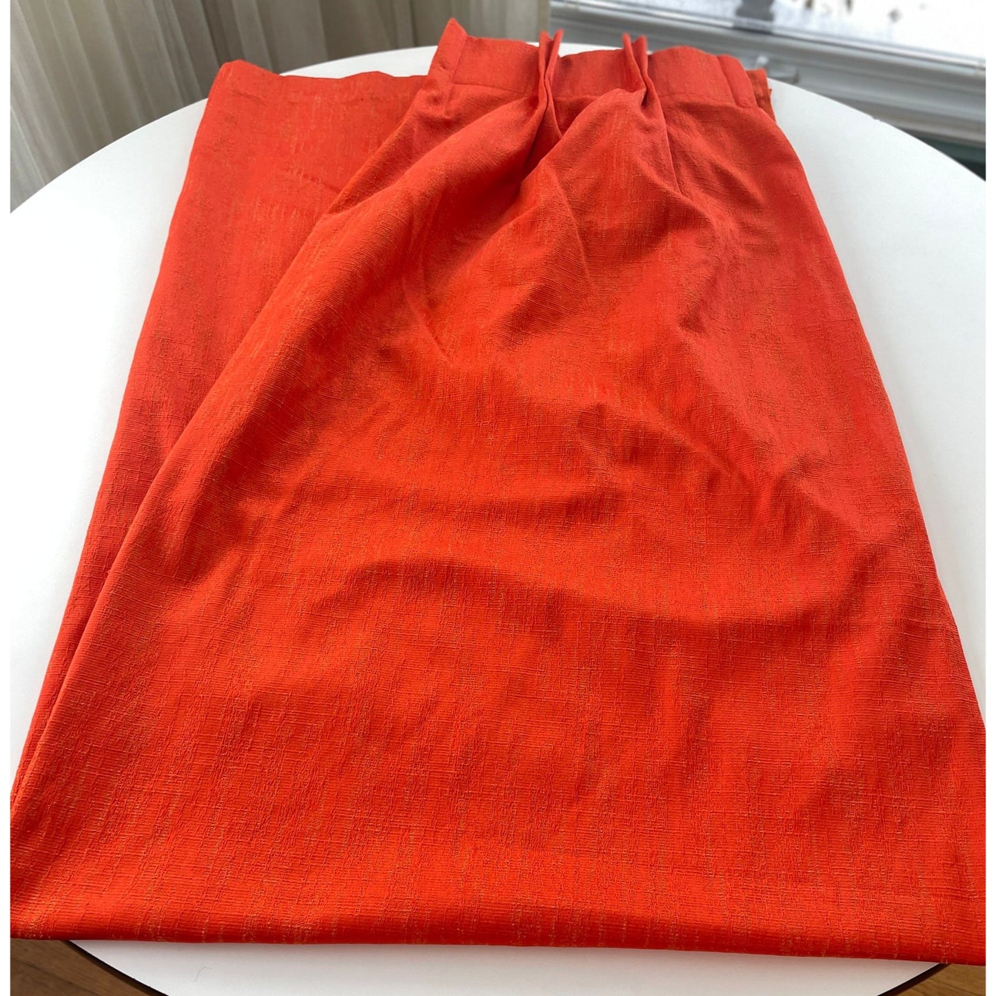 Vintage 60s orange pleated drape