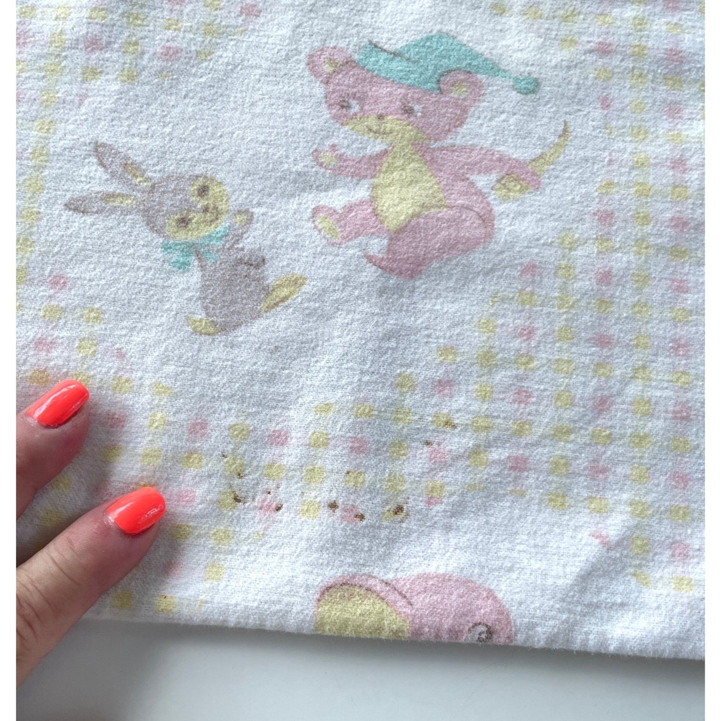 Vintage 60s flannel blankie pillowcase