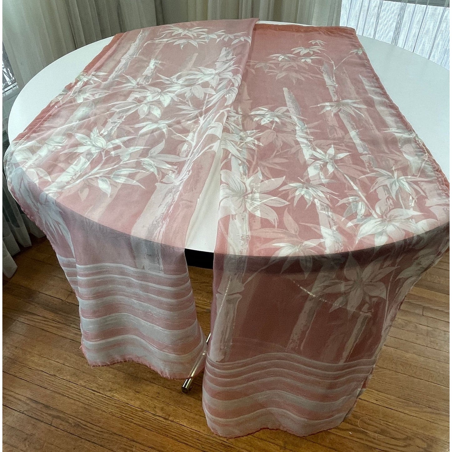 Vintage 80s curtain, bamboo pattern
